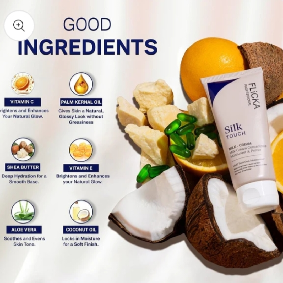 Flicka Flawless Base Duo | Silk Touch 3-in-1 Primer + The Base Story Foundation for Long-Lasting, Matte Perfection