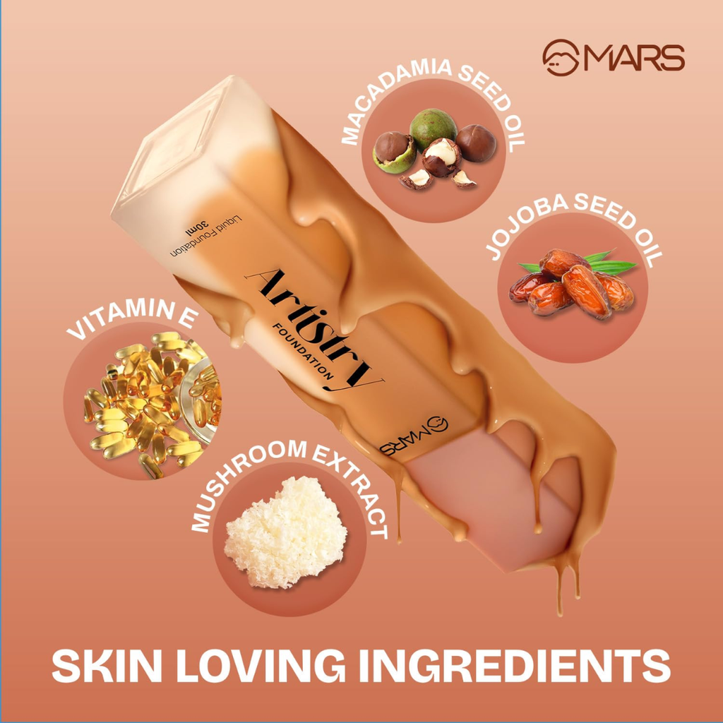MARS Liquid Blossom Foundation & Concealer Set | SPF 50+ PA++++, Longwear, Crease-Resistant & Customizable Coverage