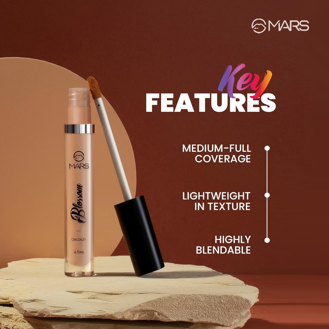 MARS Liquid Blossom Foundation & Concealer Set | SPF 50+ PA++++, Longwear, Crease-Resistant & Customizable Coverage